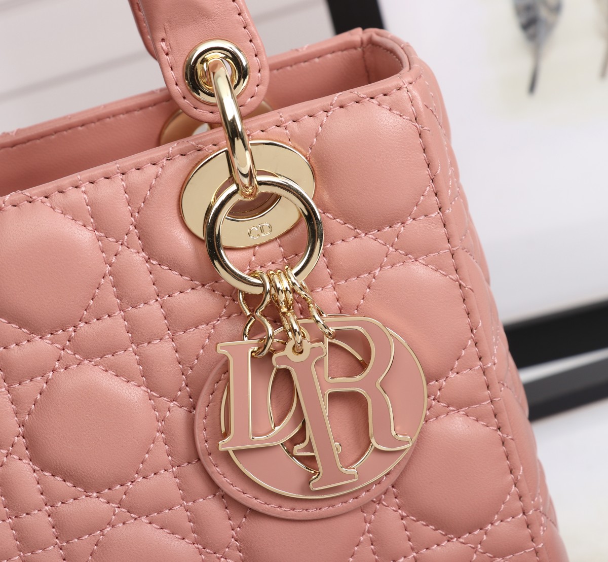 Small Lady Dior My ABCDior Bag Pink Cannage Lambskin